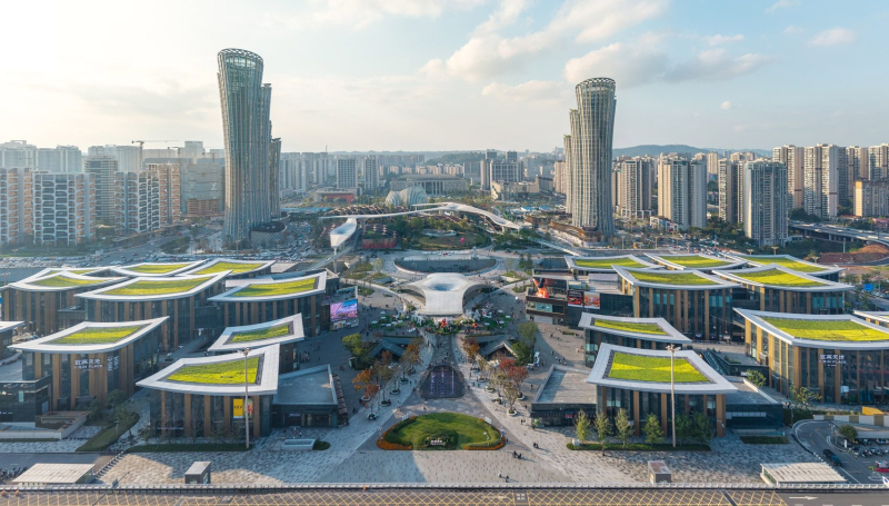 Pelli Clarke & Partners построили городской квартал, вдохновленный бамбуковым лесом