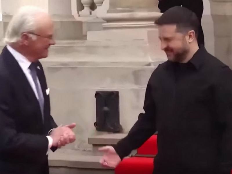 Король Швеции не пожал руку Зеленскому во Львове: момент попал на видео