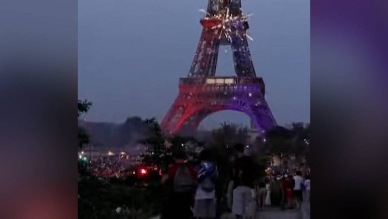 Эйфелеву башню подсветили в цвета ПСЖ после победы клуба в Лиге чемпионов